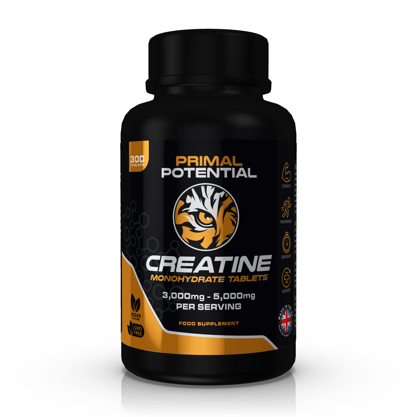 Primal Potential Creatine Tablets - 300 Tablets x 1000mg